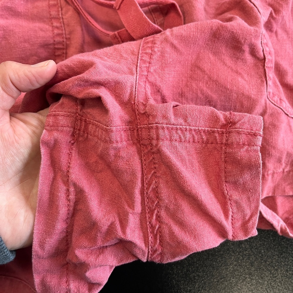 J.Crew Pont Sur Nantucket Linen & Lyocell Blend XS Red Pull On Shorts - Picture 5 of 9